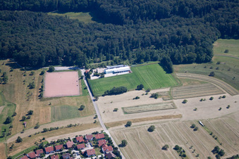 Ortsteil Spessart in Ettlingen im Bundesland Baden-Württemberg, Deutschland vom Flugzeug aus