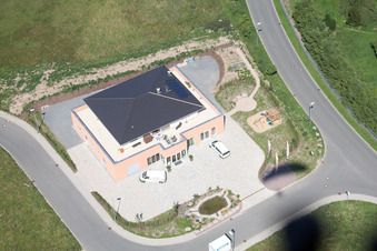 Gewerbegebiet Im Schwarzenbusch im Ortsteil Pfaffenrot in Marxzell im Bundesland Baden-Württemberg, Deutschland aus der Vogelperspektive