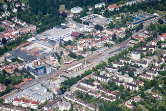 Stadbahnhof in Ettlingen im Bundesland Baden-Württemberg, Deutschland