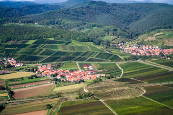Oberhofen von Osten in Pleisweiler-Oberhofen im Bundesland Rheinland-Pfalz, Deutschland