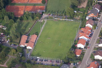 Luftaufnahme von Ortsteil Klingen in Heuchelheim-Klingen im Bundesland Rheinland-Pfalz, Deutschland