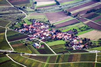 Pleisweiler-Oberhofen von Nordwesten im Bundesland Rheinland-Pfalz, Deutschland