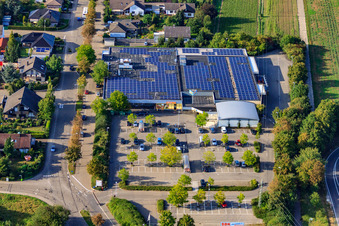 EDEKA Kissel SBK Kandel im Bundesland Rheinland-Pfalz, Deutschland von oben