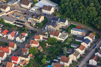 Luftbild von Ecke Waldstraße-/Elsässer Straße in Kandel im Bundesland Rheinland-Pfalz, Deutschland