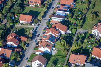 Mozartstr im Ortsteil Langensteinbach in Karlsbad im Bundesland Baden-Württemberg, Deutschland aus der Luft
