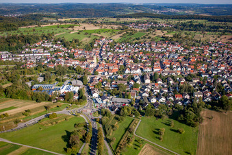 Luftbild von Langensteinbach von Westen in Karlsbad im Bundesland Baden-Württemberg, Deutschland