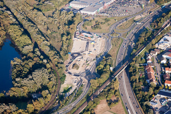 Luftaufnahme von Ortsteil Maximiliansau in Wörth am Rhein im Bundesland Rheinland-Pfalz, Deutschland