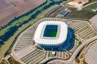 Luftbild von Rhein-Neckar-Arena in Sinsheim im Bundesland Baden-Württemberg, Deutschland