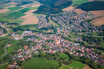 Luftbild von Ortsteil Sulzbach in Billigheim im Bundesland Baden-Württemberg, Deutschland