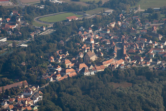 Drohnenbild von Lauterbourg im Bundesland Bas-Rhin, Frankreich