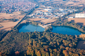 Baggerseen im Süden in Hagenbach im Bundesland Rheinland-Pfalz, Deutschland