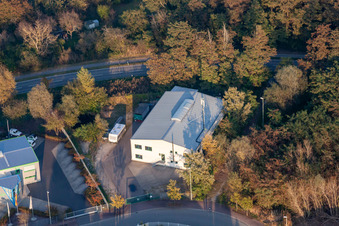 Gewerbegebiet Mittelwegring in Jockgrim im Bundesland Rheinland-Pfalz, Deutschland aus der Vogelperspektive