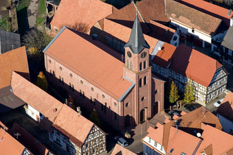 Prot. Kirche in der Kreuzgasse in Steinweiler im Bundesland Rheinland-Pfalz, Deutschland