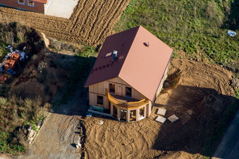Neubaugebiet Brotäcker in Steinweiler im Bundesland Rheinland-Pfalz, Deutschland aus der Vogelperspektive