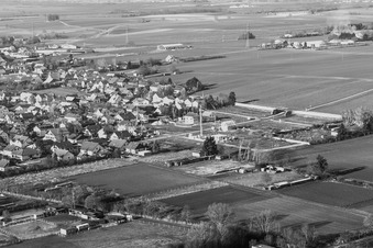 Neubaugebiet Im Holderbusch in Minfeld im Bundesland Rheinland-Pfalz, Deutschland aus der Vogelperspektive