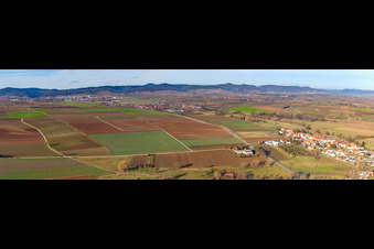 Panorama: Oberhausen, Kapellen an der B427 im Ortsteil Drusweiler im Bundesland Rheinland-Pfalz, Deutschland