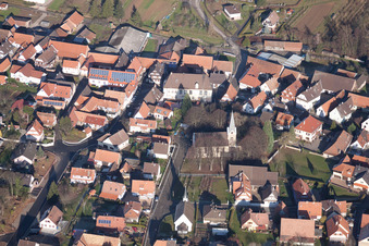 Drohnenaufname von Steinseltz im Bundesland Bas-Rhin, Frankreich