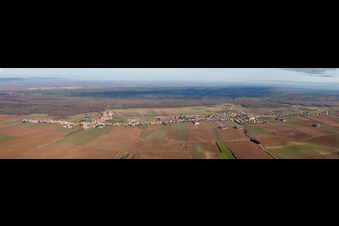Luftaufnahme von Panorama in Schleithal im Bundesland Bas-Rhin, Frankreich