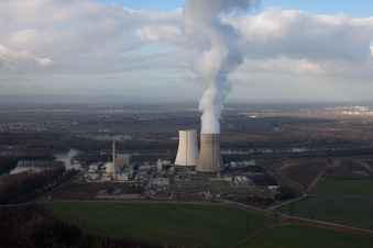 Philippsburg im Bundesland Baden-Württemberg, Deutschland aus der Luft betrachtet