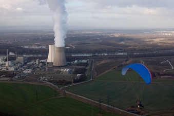 Drohnenaufname von Philippsburg im Bundesland Baden-Württemberg, Deutschland