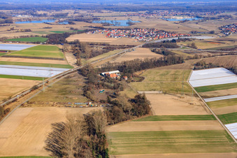 Wanzheimer Mühle in Rheinzabern im Bundesland Rheinland-Pfalz, Deutschland von oben gesehen
