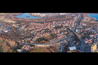Stadtübersicht Altwörth in Wörth am Rhein im Bundesland Rheinland-Pfalz, Deutschland