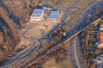 Maximiliancenter II mit Baustelle für dm und Sport Fink im Ortsteil Maximiliansau in Wörth am Rhein im Bundesland Rheinland-Pfalz, Deutschland