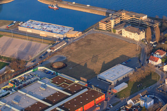 Luftbild von DLW-Straße im Ortsteil Maximiliansau in Wörth am Rhein im Bundesland Rheinland-Pfalz, Deutschland