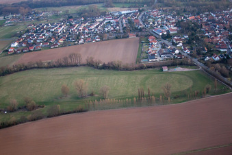 Luftbild von Billigheim, Rennbahn in Billigheim-Ingenheim im Bundesland Rheinland-Pfalz, Deutschland