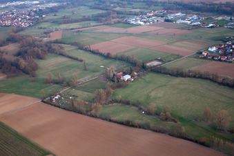 Billigheim, Rennbahn in Billigheim-Ingenheim im Bundesland Rheinland-Pfalz, Deutschland aus der Luft