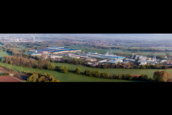 Panorama - Perspektive Industrie- und Gewerbegebiet Landau Ost (Michelin Reifenwerke) in Landau in der Pfalz im Bundesland Rheinland-Pfalz, Deutschland