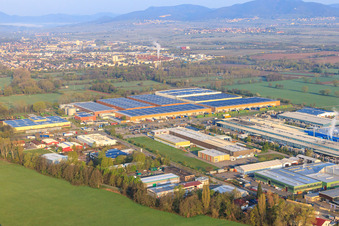 Luftbild von Industriegebiet LANDAU OST mit Michelin REIFENWERKE. LANDAU und RONAL GmbH in Landau in der Pfalz im Bundesland Rheinland-Pfalz, Deutschland