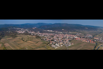 Panorama im Ortsteil Seebach in Bad Dürkheim im Bundesland Rheinland-Pfalz, Deutschland