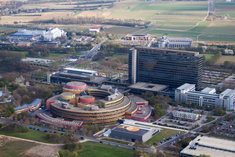 ZDF im Ortsteil Lerchenberg in Mainz im Bundesland Rheinland-Pfalz, Deutschland vom Flugzeug aus