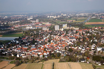 Ortsteil Marienborn in Mainz im Bundesland Rheinland-Pfalz, Deutschland von oben