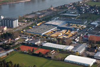 Ortsteil Rheindürkheim in Worms im Bundesland Rheinland-Pfalz, Deutschland aus der Vogelperspektive