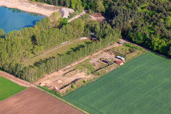 Gelände des Bogensportverein Schnoogejächer Rülzheim und des Verein der Hundefreunde Rülzheim e.V im Bundesland Rheinland-Pfalz, Deutschland