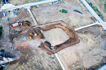 Schrägluftbild von Neubaugebiet Am Höhenweg in Kandel im Bundesland Rheinland-Pfalz, Deutschland