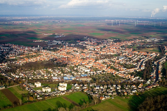 Luftbild von Herxheim von Südwesten in Herxheim bei Landau im Bundesland Rheinland-Pfalz, Deutschland