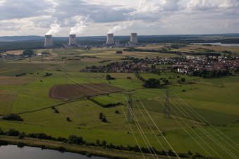 Schrägluftbild von Basse-Ham im Bundesland Moselle, Frankreich