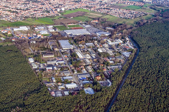 Luftaufnahme von Industriegebiet Süd in Haßloch im Bundesland Rheinland-Pfalz, Deutschland