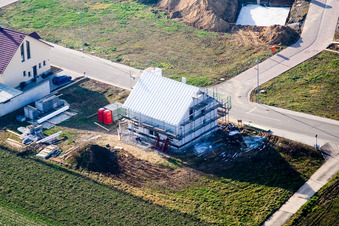 Luftaufnahme von Schaidt, Neubaugebiet NO in Wörth am Rhein im Bundesland Rheinland-Pfalz, Deutschland