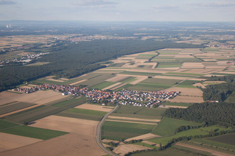 Ortsteil Hayna in Herxheim bei Landau im Bundesland Rheinland-Pfalz, Deutschland aus der Luft