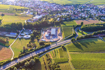 Geothermieanlage der Pfalzwerke geofuture GmbH bei Insheim an der A65 im Bundesland Rheinland-Pfalz, Deutschland aus der Vogelperspektive