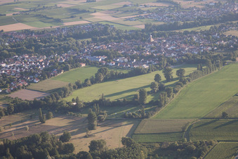 Ortsteil Billigheim in Billigheim-Ingenheim im Bundesland Rheinland-Pfalz, Deutschland aus der Luft