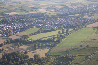 Ortsteil Billigheim in Billigheim-Ingenheim im Bundesland Rheinland-Pfalz, Deutschland von oben gesehen