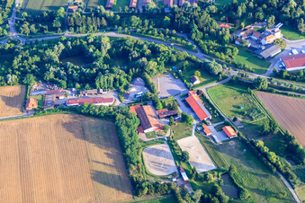 Luftbild von Obsthof Zirker KG und Reiterhof am Langgasserweg in Herxheim bei Landau im Bundesland Rheinland-Pfalz, Deutschland