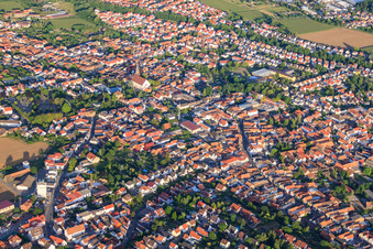 Luftbild von Zentrum in Herxheim bei Landau im Bundesland Rheinland-Pfalz, Deutschland