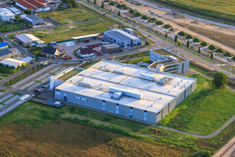 Drohnenaufname von Neubau DBK David + Baader GmbH in Rülzheim im Bundesland Rheinland-Pfalz, Deutschland