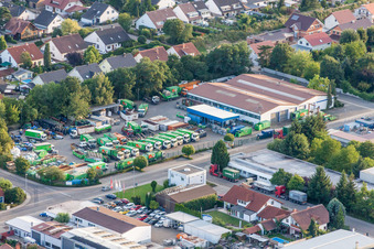 Gelände der Müll- und Recycling- Sortieranlage Wertstoffhof Rülzheim in Rülzheim im Bundesland Rheinland-Pfalz, Deutschland